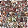 Japanese-style Tattoo Demon Mask Four Heavenly Kings Samurai Geisha Maiko Traditional Japanese Culture Transparent Sticker (50 Pieces JB)