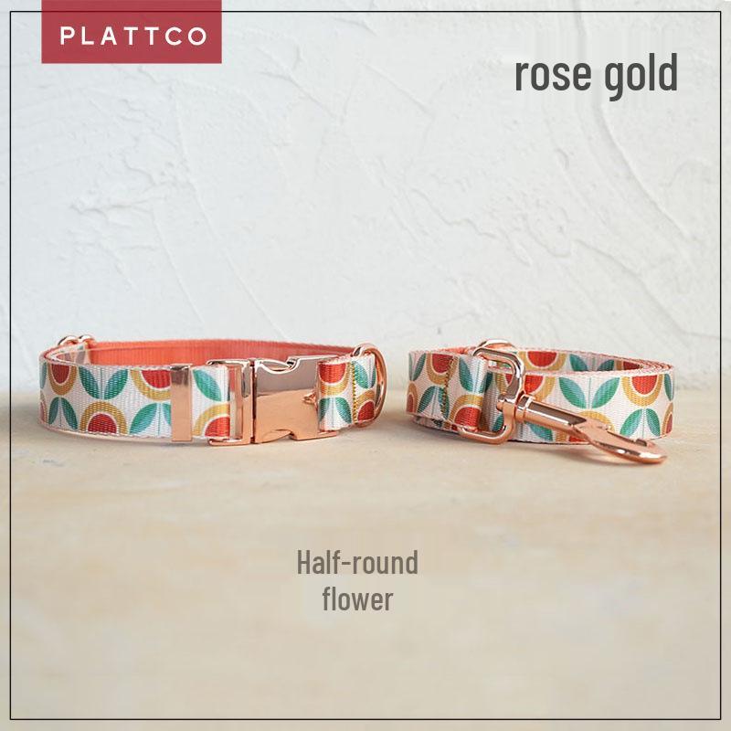 Plattco Soft & Comfortable Dog Collar + Leash Set with Metal Buckle (PDC351) S