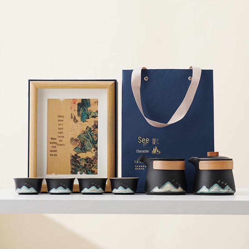 Forbidden City Glazed Ceramic Travel Tea Set