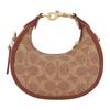 Coach Jonie 15 Top Zip Closure Faux Leather With Cowhide Mini Shoulder Crossbody Handbag Women Handbag Brown Yellow Red CR510-B4NQ4