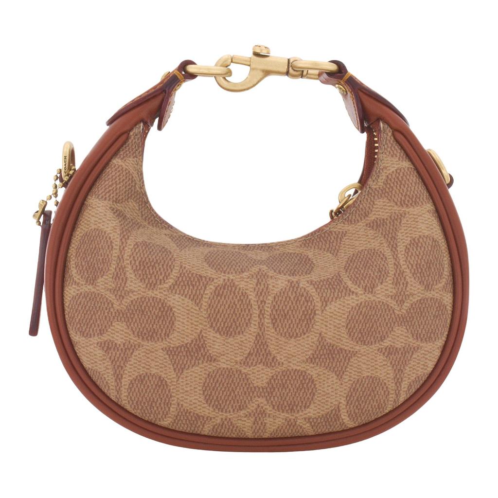 Coach Jonie 15 Top Zip Closure Faux Leather With Cowhide Mini Shoulder Crossbody Handbag Women Handbag Brown Yellow Red CR510-B4NQ4