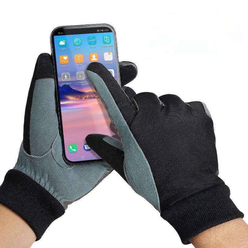 Autumn and Winter Touch Screen Warm Gloves Deerskin Anti Slip Wear Resistant Mountaineering and Cycling Windproof Gloves for Women