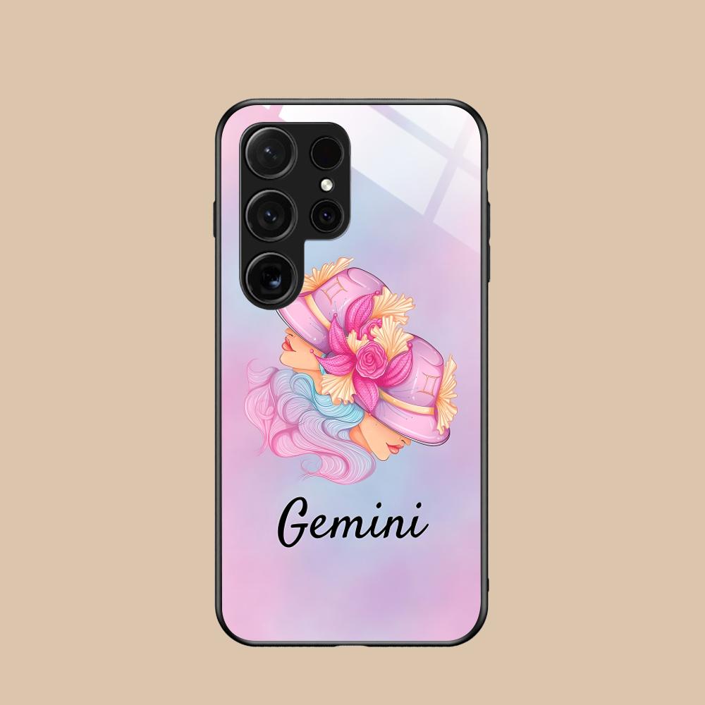 

Zodiac Sign Gemini Mobile Phone Case for Samsung Galaxy S26 S25 S24 S23 S22 S21 S20 Note20 Plus FE Ultra Glass Colorful Cover Galaxy S26
