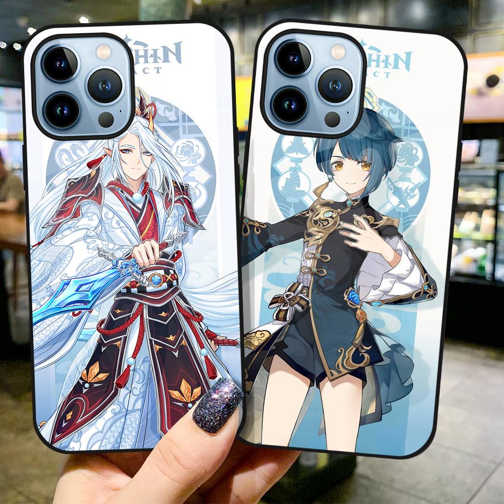 Husă de telefon Genshin Impact pentru Iphone 14 13 11 12 Pro Max Mini Xs Xr X 7 8 6s Plus Se 2022 Husă din sticlă securizată de protecție din spate