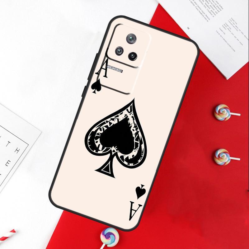 Ace of Spades Poker Card Cover For Xiaomi 14T 11T 12T 13T Pro 13 14 15 Ultra POCO X7 Pro X3 X5 X6 F5 F6 M6 Pro Case