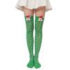 Women Cartoon 3D Plush Toy Striped Over Knee Long Socks Bowknot Thigh High Stockings for Christmas Cosplay Costume