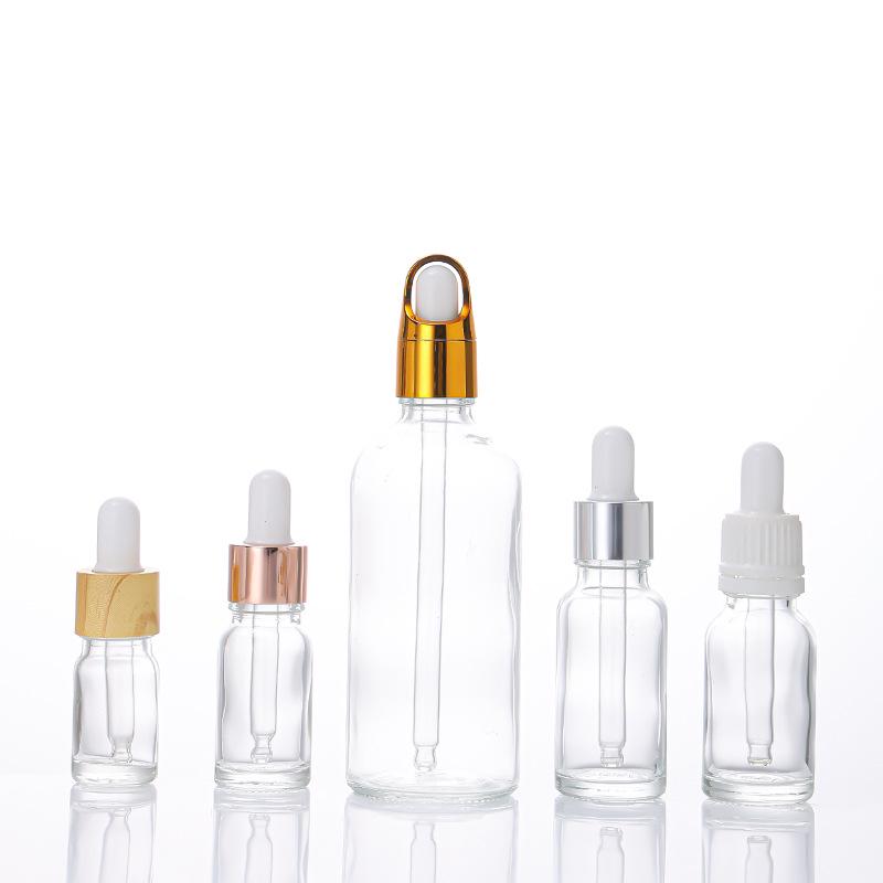 10ml Clear Glass Essential Oil Bottle with Dropper and 30ml Serum Decanting Bottle, Empty for Cosmetic Samples