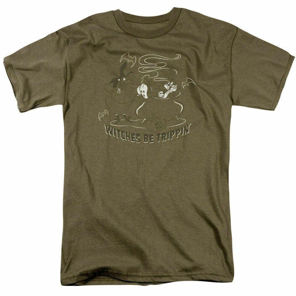 26 Looney Tunes Witches T Shirt Mens Licensed Cartoon Bugs Bunny Safari Green Unisex T-Shirt M