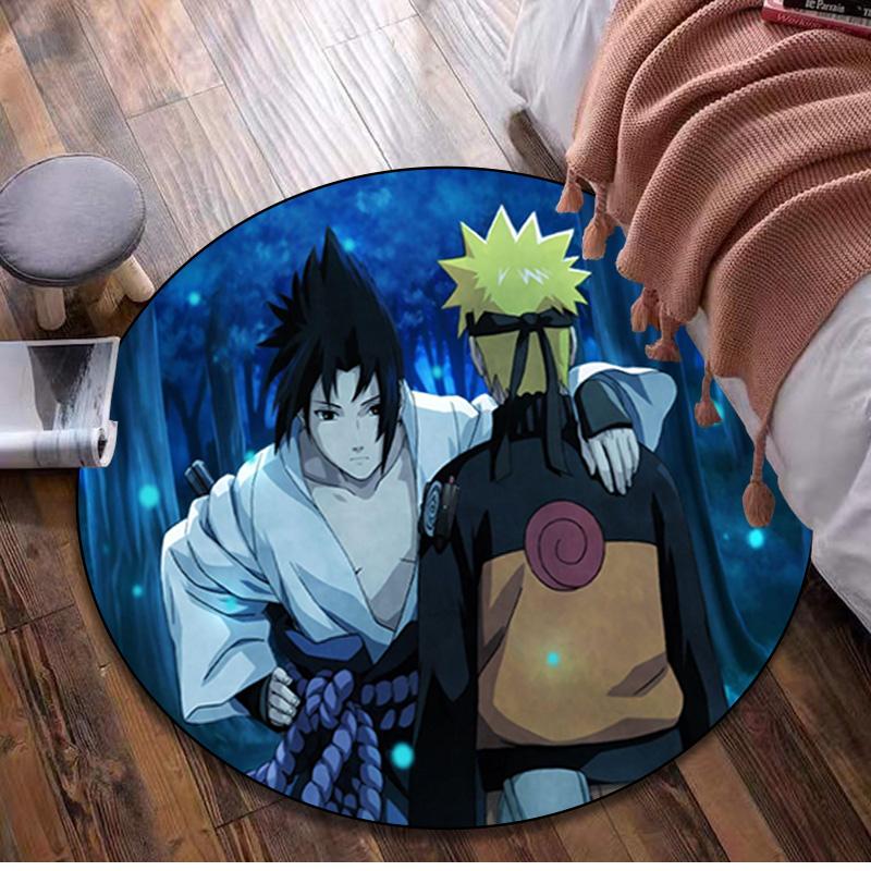 1Pc Naruto Circular Rug Office Decorative Carpet For Living Room Bedroom Door Mat Floor Carpet Computer Chair Area Rug