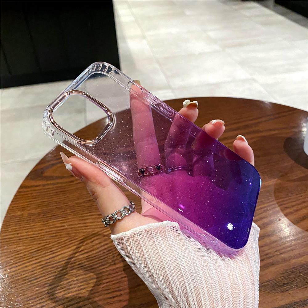 Applicable to iphone17 gradual color change apple 14promax star glitter 13 electroplating transparent anti-drop 15 mobile phone case