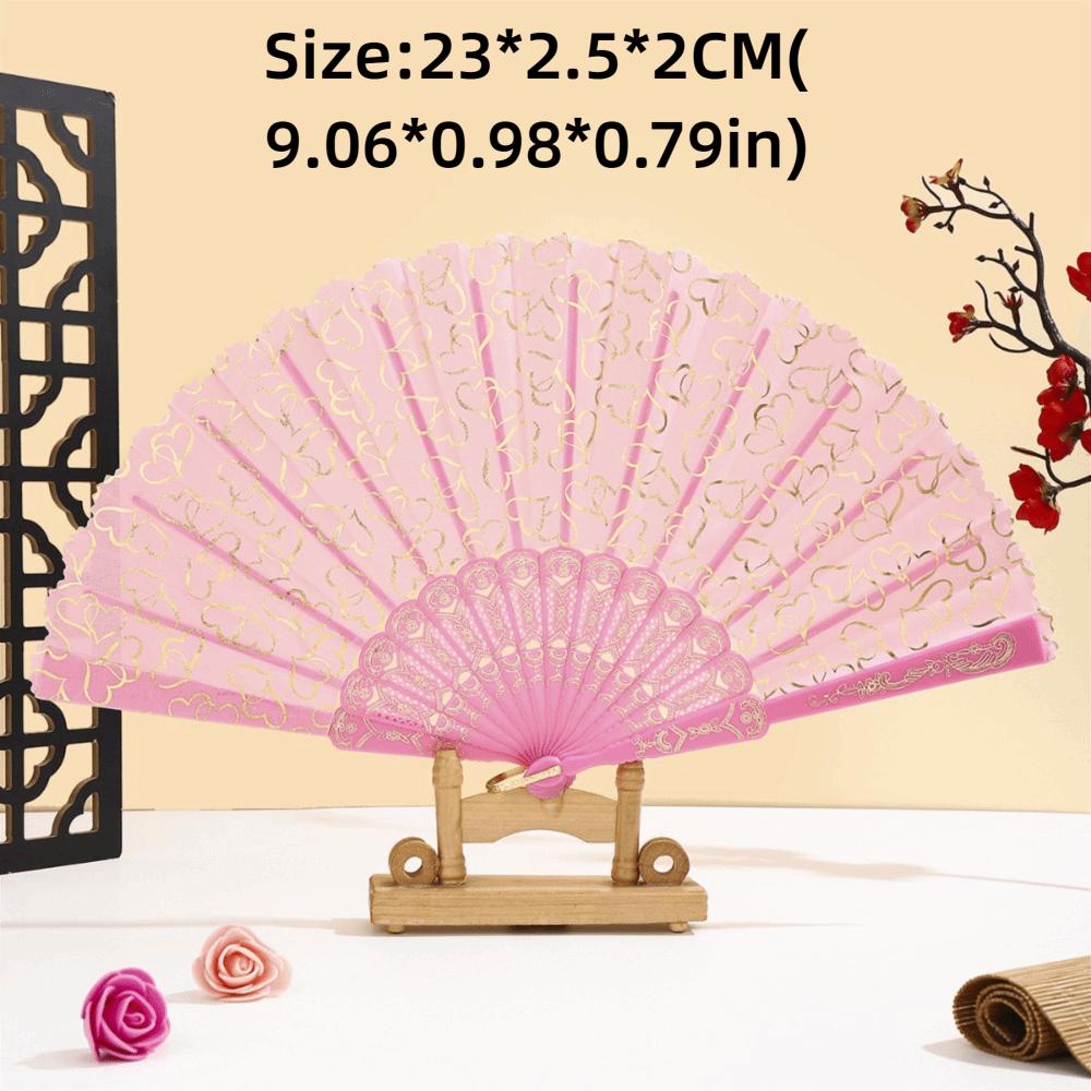 PP Chinese Style Fan Polyester Hand Held Fan Elegant Foldable Fan  Home Decor