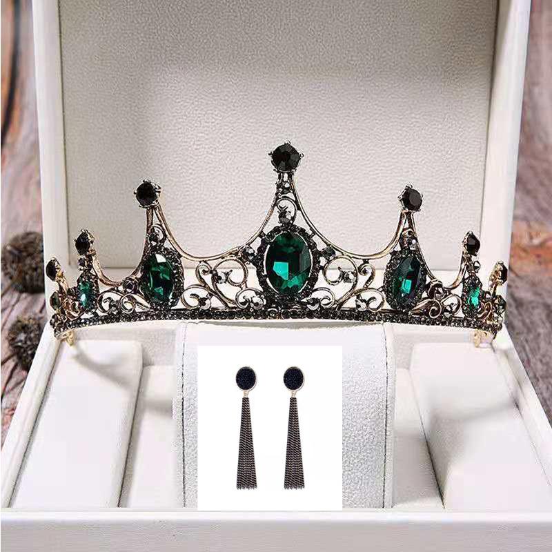 Black Baroque Crown Tiara Bride Eighteen Female Bar Mitzvah Birthday Princess Crown