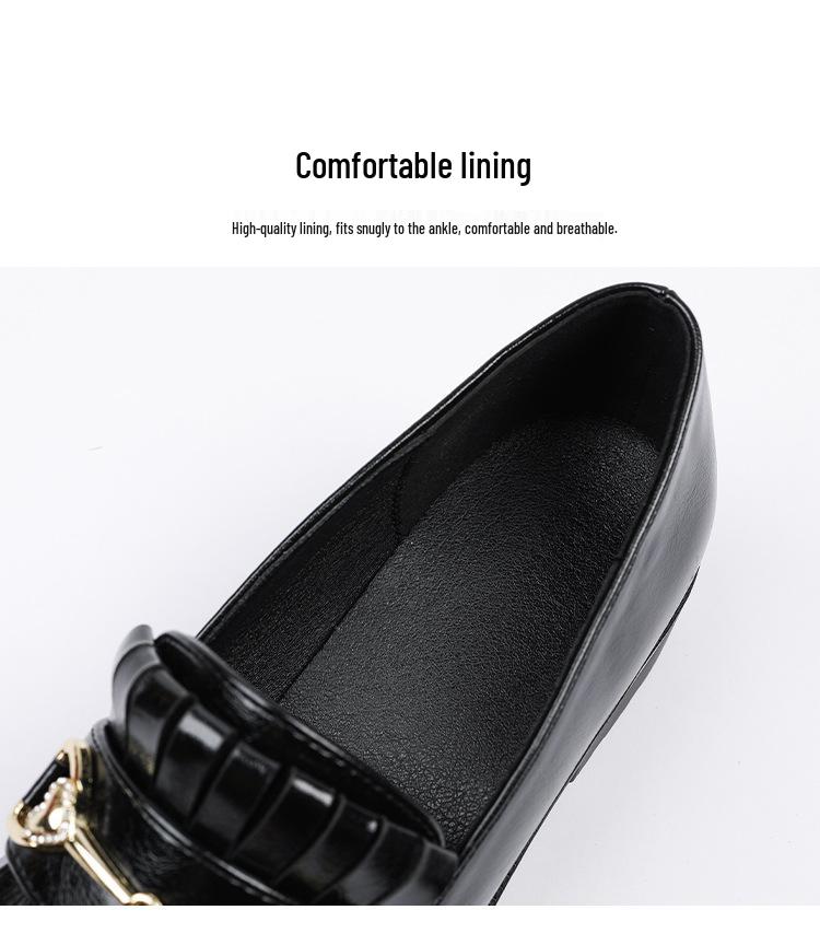 Retro Patent Leather Tassel Loafers with Metal Buckle - Women's British Style Slip-on Flats (Low Heel)