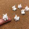 5pcs Miniature Resin Rabbits, Chibi-Style in Sitting Poses for Easter Decor, Fairy Garden & Dollhouse Diorama,Tiny Figurines Set