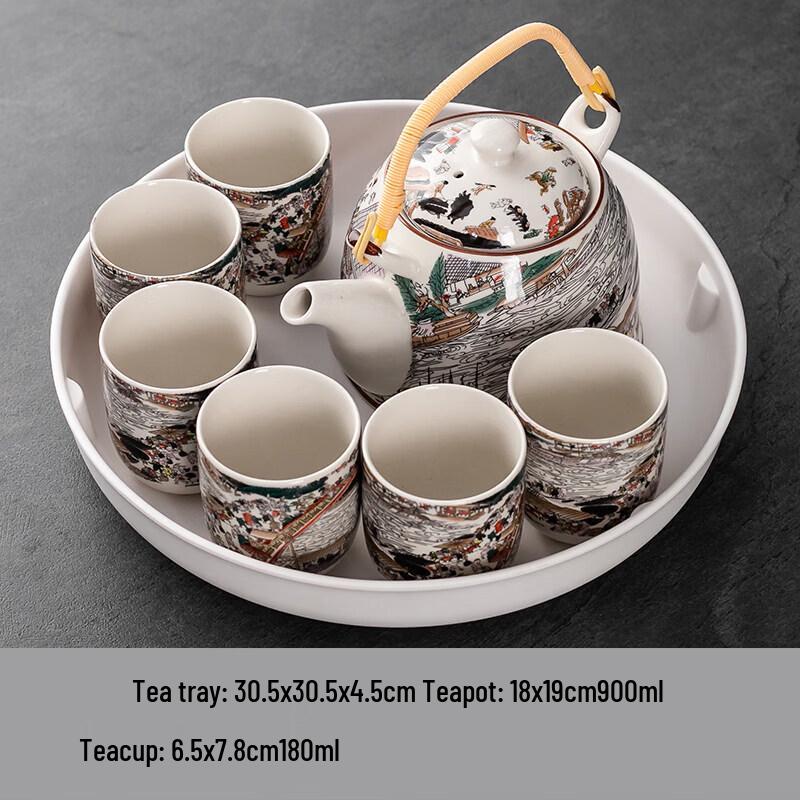 ZISIZ Large Ceramic Teapot with Glass Infuser