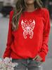 Butterfly Print Animal Round Neck Women's Hoodie