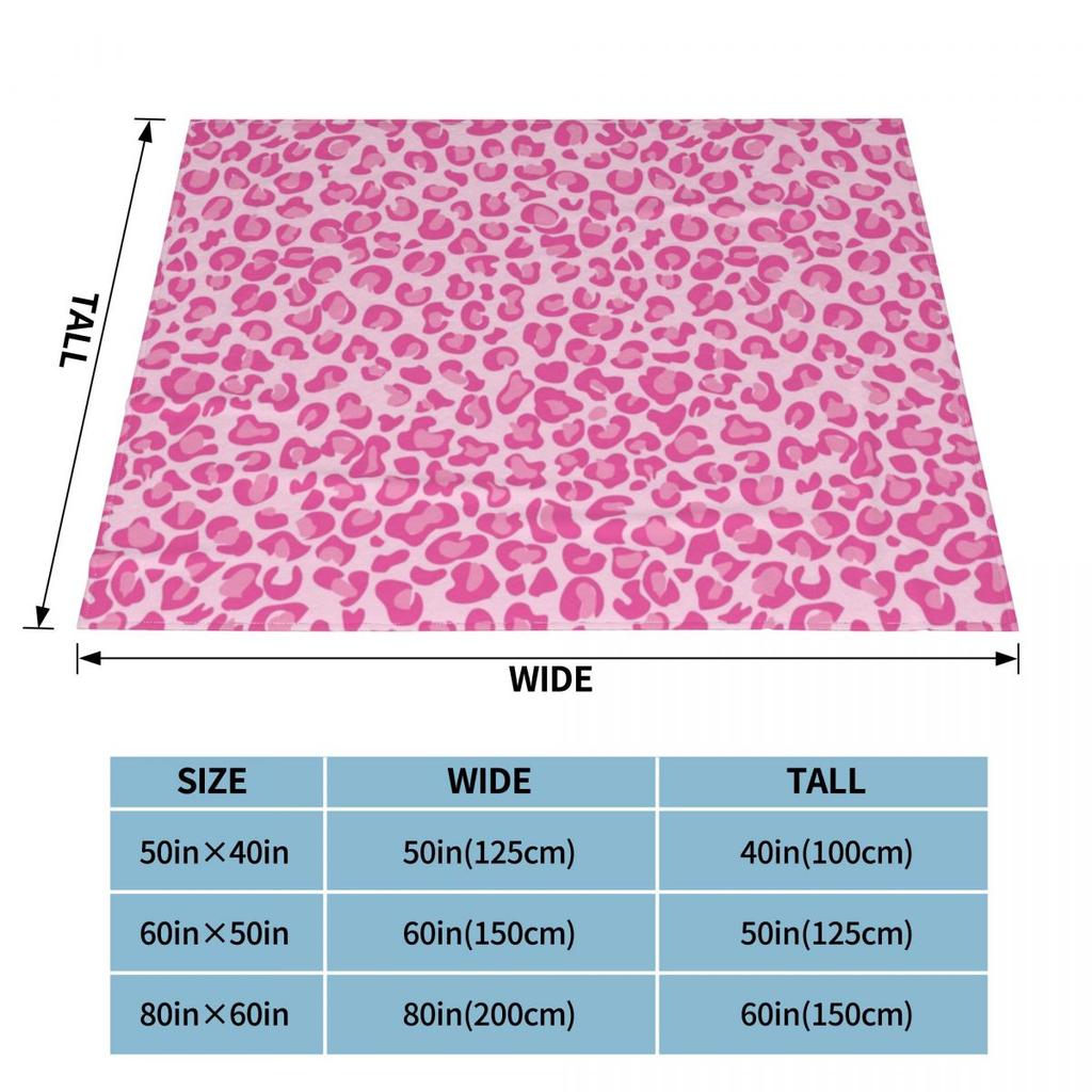 Pink Leopard Print Knitted Blanket Flannel Cheetah Animal Spot Ultra-Soft Throw Blanket for Bedding Couch Bed Rug