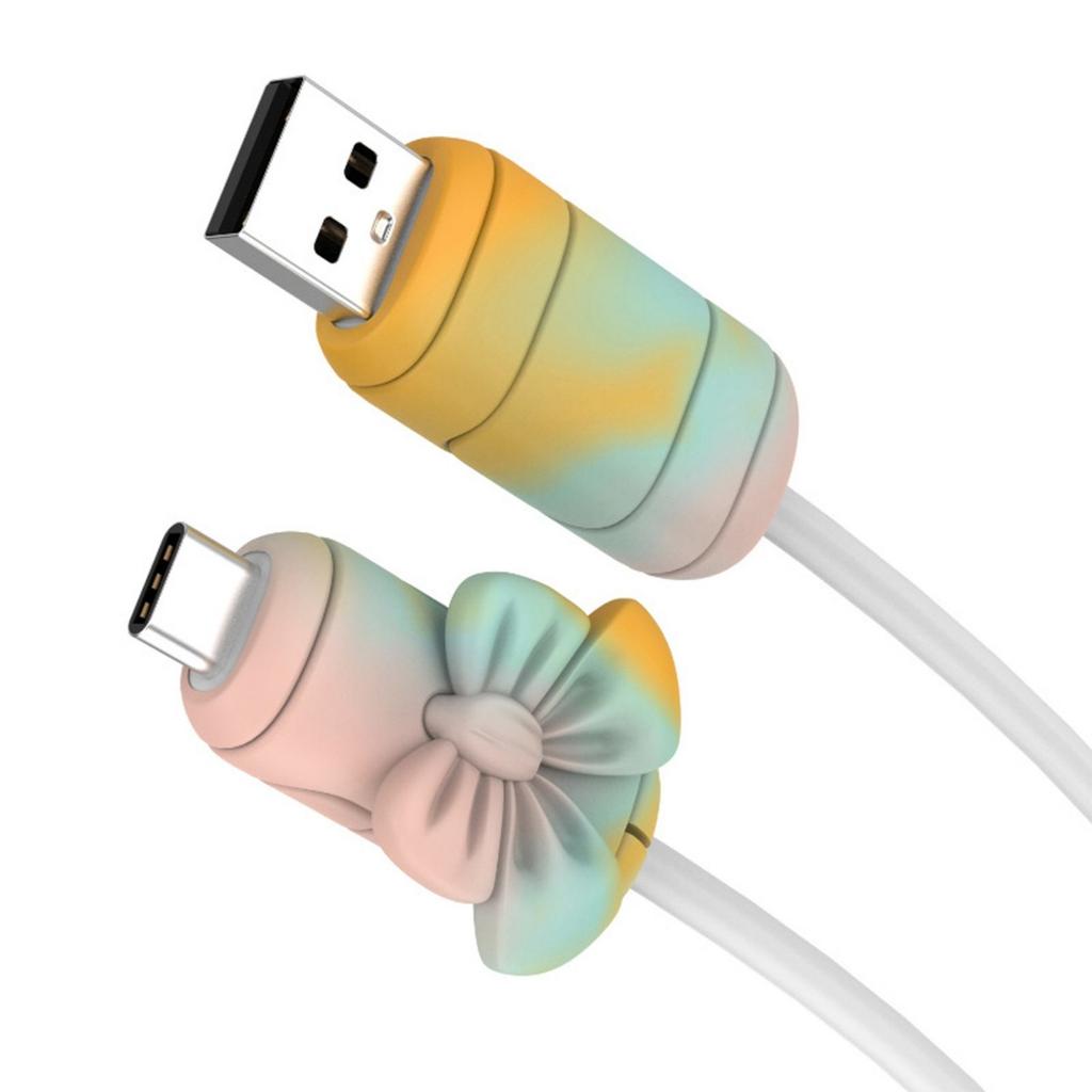 2 Pairs Reusable Silicone Cable Saver Guards Flexible Phone Charging Cord Various Device Cable Protectors for Wire