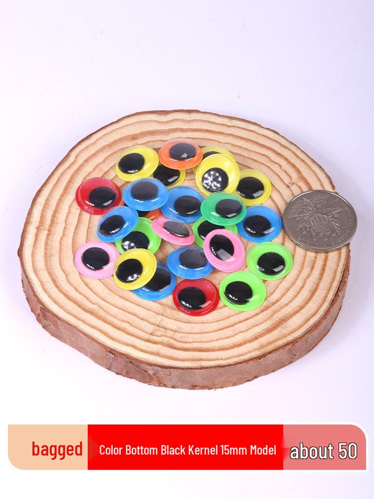 Kids' DIY Colored Eye Stickers for Crafting: Animal-Themed Black and White Eyeballs