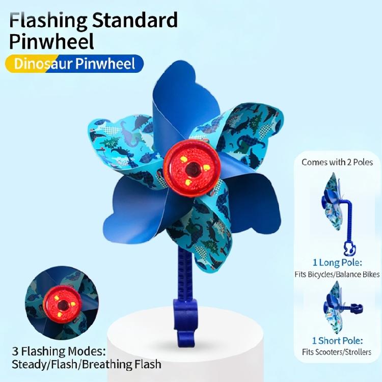 Energy Saving Windmill Bike Light Bike Handlebar Pinwheel Decoration Fun Bike Accessories for Low Light Cycling