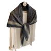 Spring And Autumn Versatile Design Scarf Big Shawl Famous Style Thin Headscarf French Retro Large Square Scarf Women'S External Silk Scarf