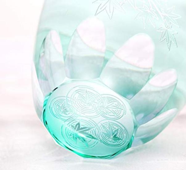 Glass Lab A Mysterious Glass Whose Pattern Expands When You Add Alcohol a Wooden Edo Sand Covered Made In Japan [GLASS-LAB] "Kaede" [In Box] Kiriko,