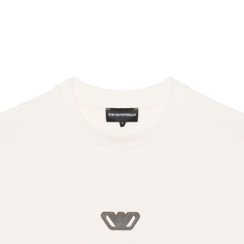 Emporio Armani Ss24 Eagle Logo Patch Crew Neck Thick Pullover Short Sleeve T-Shirt Men T-Shirt Off-White 3D1T6Z-1J6IZ-0103