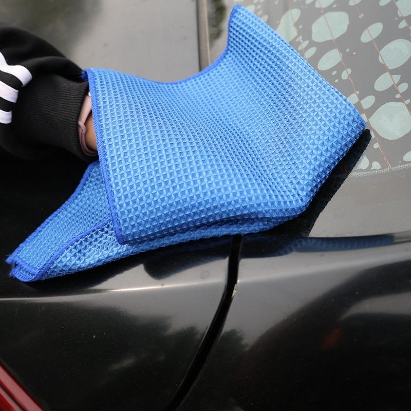 Car Wash Towel Glass Cleaning Water Drying Microfiber Window Clean Wipe Auto Detailing Waffle Weave for Kitchen Bath Home Office