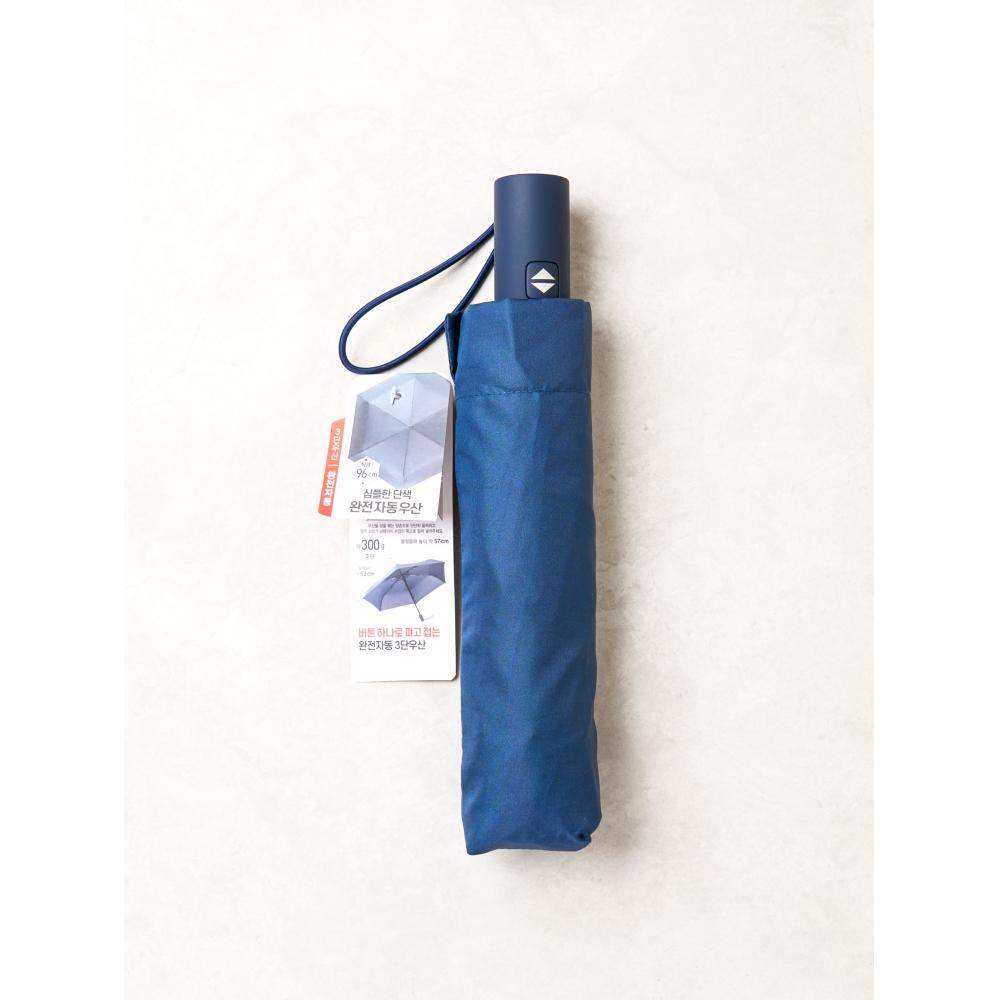 Daiso Ensfarget Helautomatisk 3-lags Paraply 6k 53 Cm Marineblå