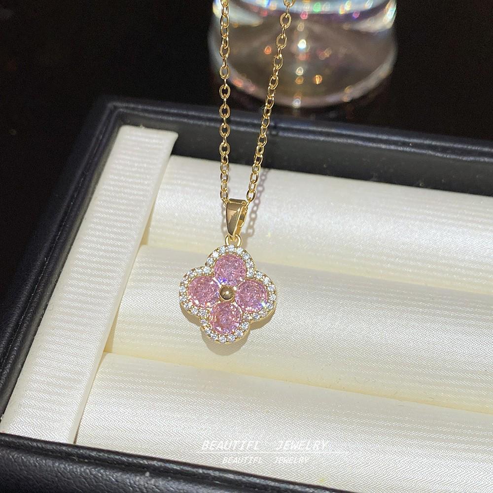 18K Gold Titanium Rhombus Clavicle Chain Necklace - Women’s Trendy Geometric Choker Pendant