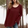 Women's Fashion Loose Lazy Style Round Neck Solid Color Long Sleeve Knitted Sweater