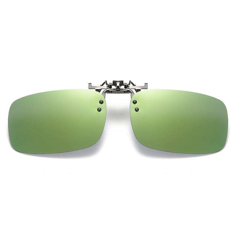 Lunettes de soleil métalliques relevées ultra-légères, Lunettes de soleil à clip polarisées carrées spécifiques pour conducteur et pêche
