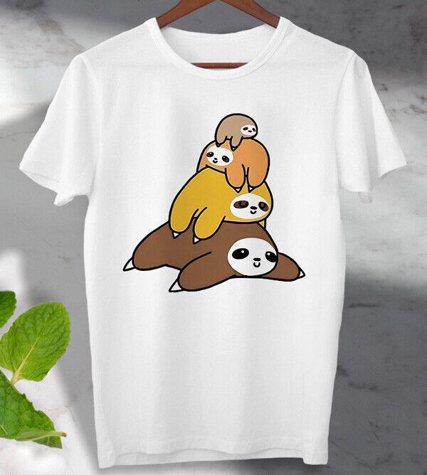 

Пуловер Sloth Stack Футболка Смешной Постер Унисекс Мужской Женский Топ L