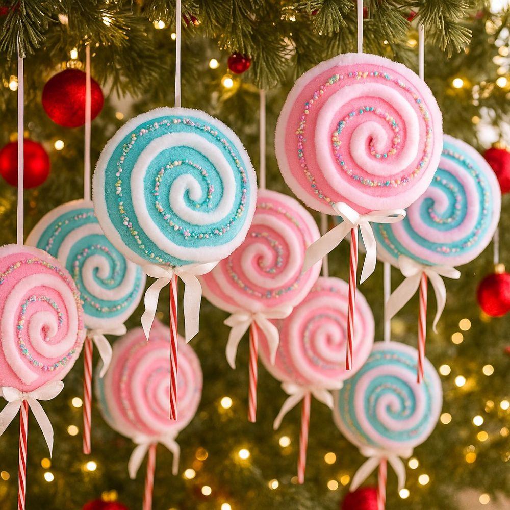 Acadea Macaron Colorată de Crăciun Acadea Desen Animat Ramuri Decor Pom de Crăciun Nuntă Decorativ