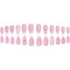Wearable French-Style Embossed Flower Nail Stickers - Classic Girly Design, Removable False Nails