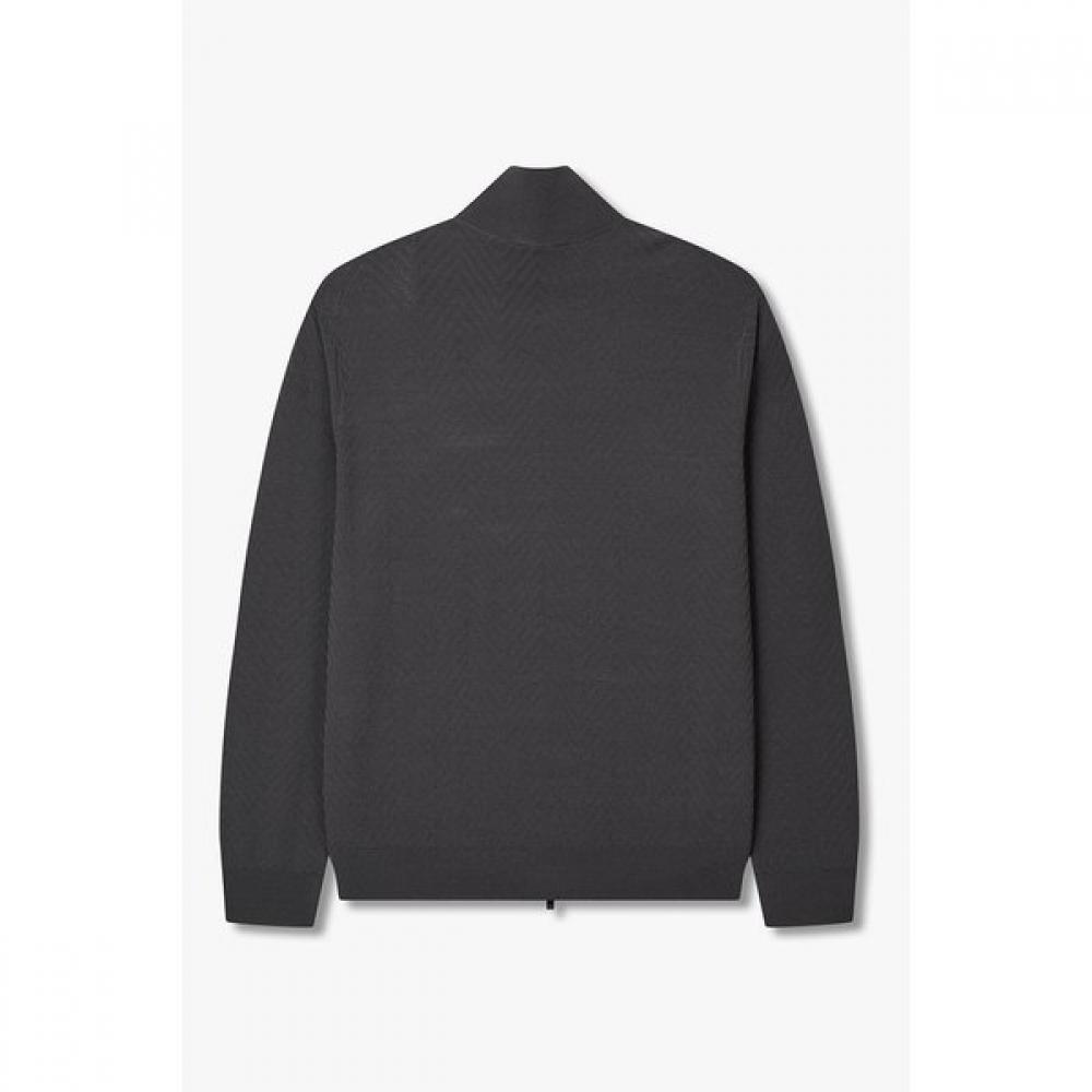 Emporio Armani Men S Chevron High Neck Knit Zip Up A516128011