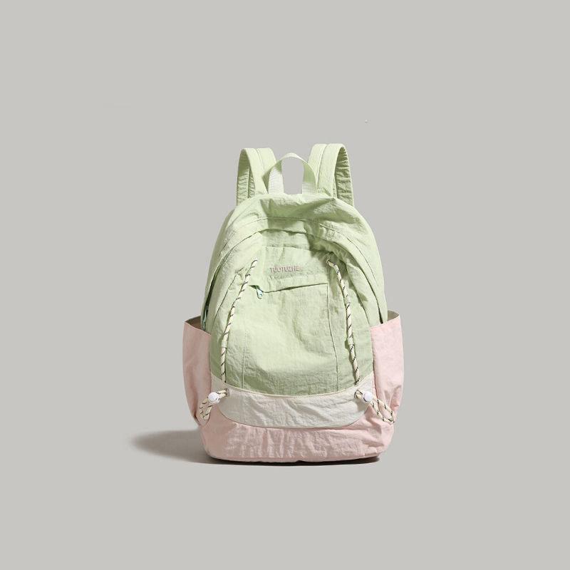 Korean ins contrasting color splicing backpack women's lightweight and versatile junior high school student high school student schoolbag large-capac