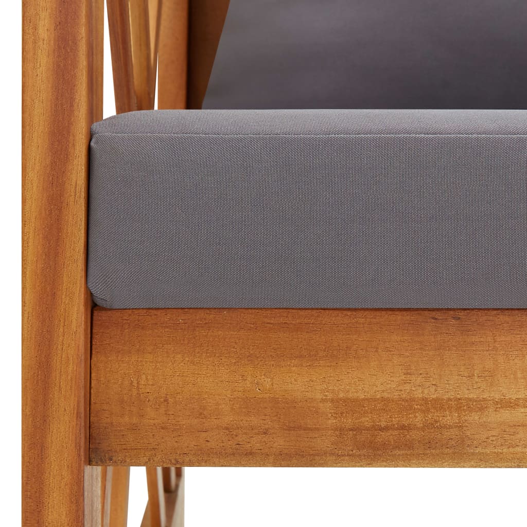 Garden Bench with Cushions 119 Cm Solid Acacia Wood