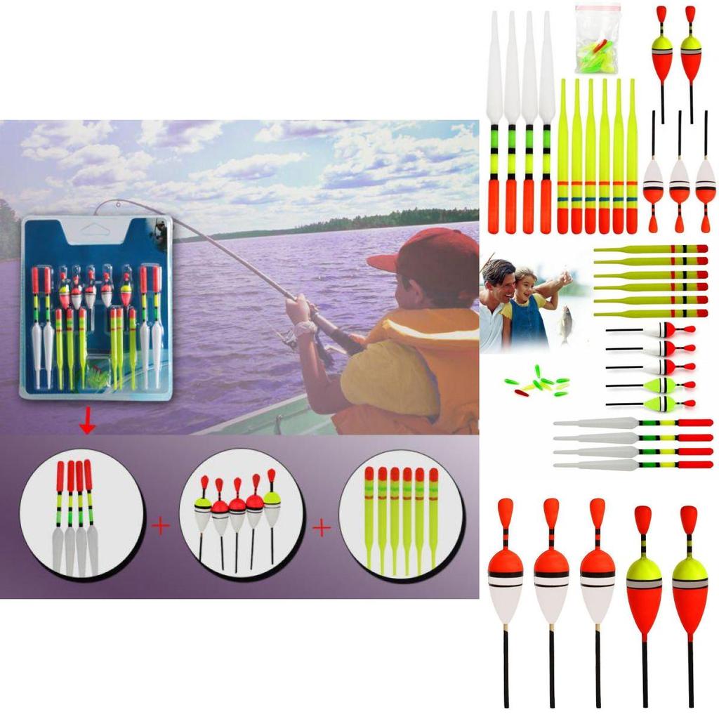 Anmuka 15-card Set Vertical Floats Fishing Bobber Kit