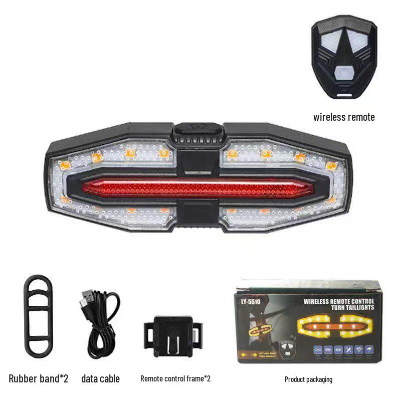 

Solar-Powered Wireless Turn Signal LED Bicycle Light with Horn