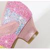 TWINFLAMES Mädchen Lederschuhe Prinzessin Schuhe Kinder Schuhe Runde Zehen Weiche Sohle Große Mädchen High Heel Prinzessin Kristall Schuhe Einzelne Schuhe