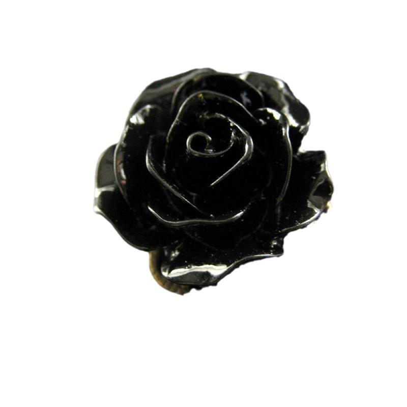 Personalisierter Vintage-Design Schwarze Farbe Blume Verstellbarer Ring für Damen Gothic Nische Feiertag Schmuck Accessoires Geschenk
