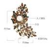 Fashion Retro Court Alloy Electroplated Colored Rhinestone Brooch Personalized Clothing Accessories Pin Direct Sales