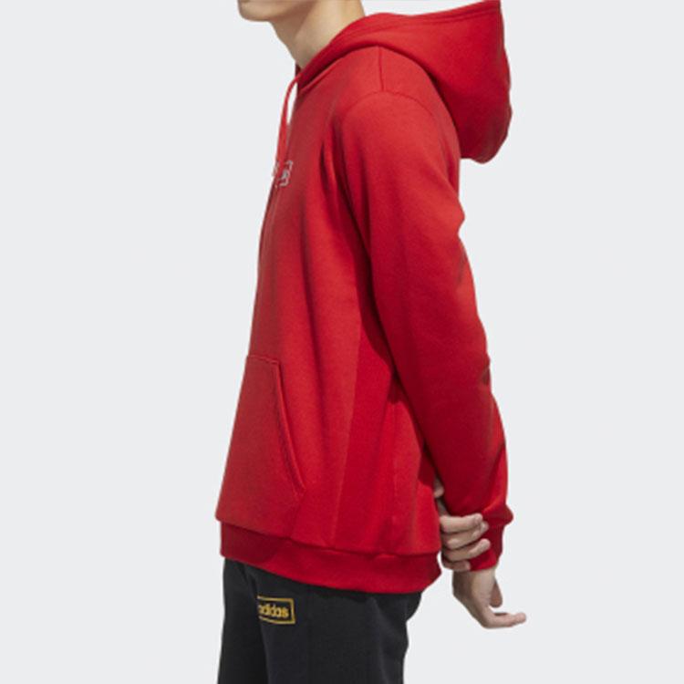 Adidas Neo New Year Series Small Logo Fleece Hoodie Men Tops Red GD9882