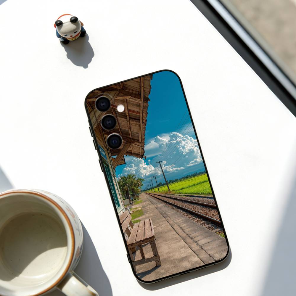 

Japanese Landscape Artwork Phone Case Soft black For Samsung Galaxy A73,A72,A71,A70,A53,A52,A51 Samsung a71 5g