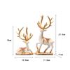2Pcs Reindeer Sculpture Ornament Valentine's Day Deer Figurine Elk Resin Statue for Desktop Home Bookshelf Livingroom Bedroom