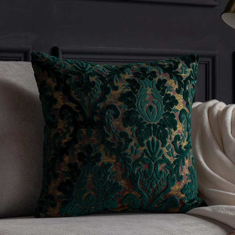 European Chenille Plush Cushion Cover Living Room Retro Plush Jacquard Pillowcase Villa Hotel Homestay Decoration Cover Office Chair Car Cushion Cover