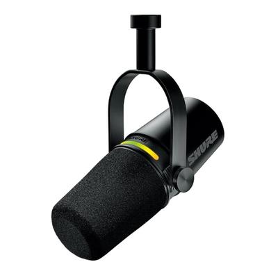 Shure MV7+ Podcast-Mikrofon, Schwarz (MV7+-K): OBS-zertifiziertes, dynamisches, gerichtetes Kardioid-Mikrofon mit USB-C- und XLR-Kabelverbindung, Rauschen