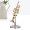 Ature Trompete Messing Exquisites Design Romantisch Trompetenmodell mit Ständer Koffer für Schreibtisch Bücherregal
