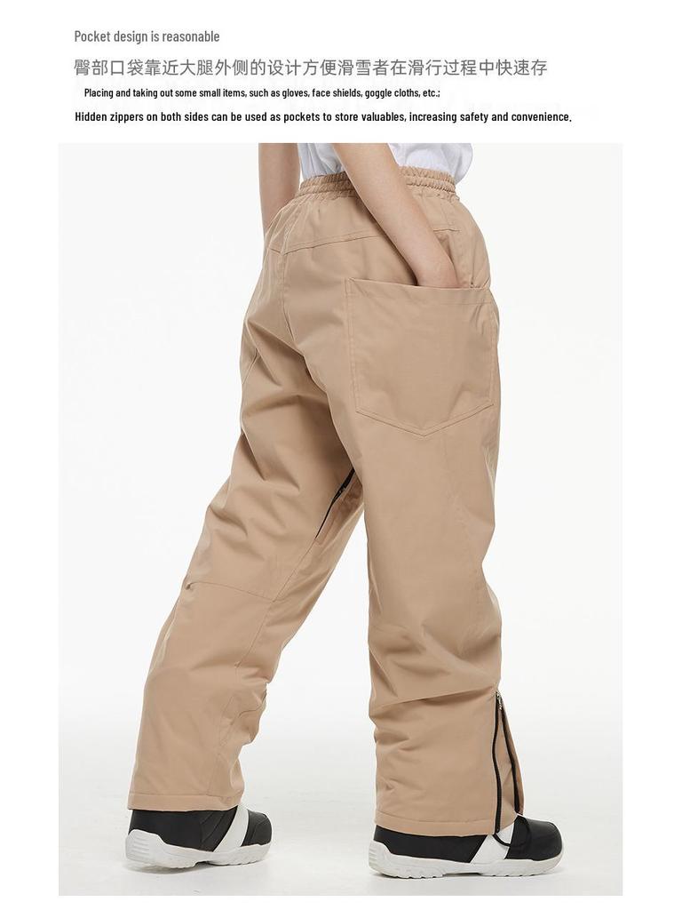 Unisex Waterproof Winter Ski Pants - Warm, Thick, Loose Fit